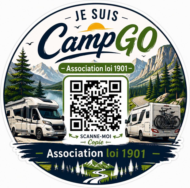 Sticker CampGo — Je suis CampGo, association loi 1901